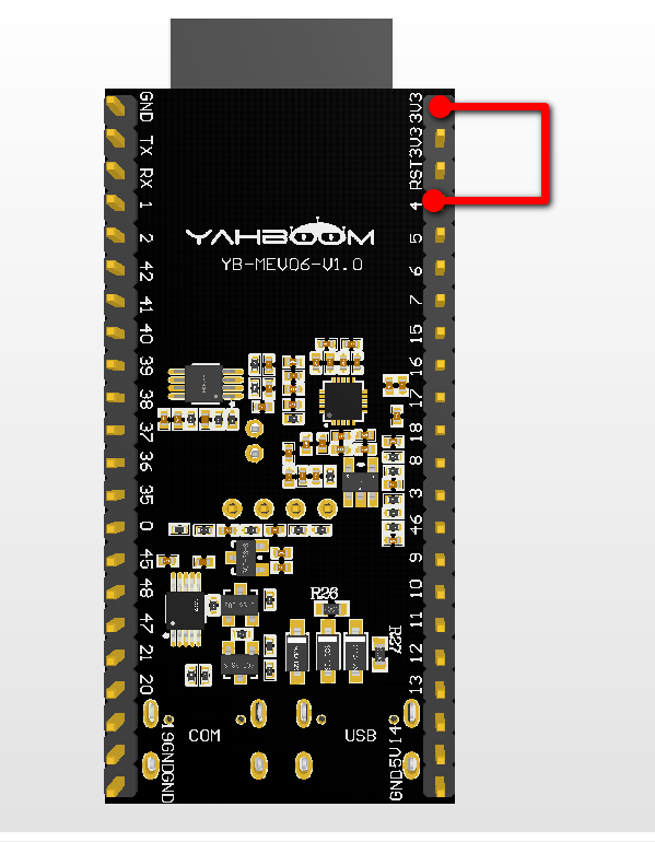 GPIO4接3.3V引脚连线图——背面