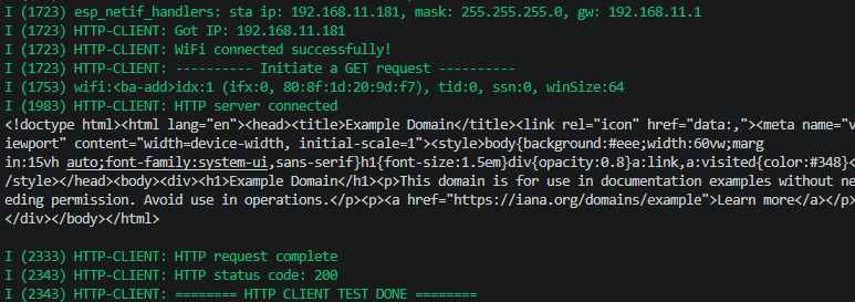 Client Serial Output