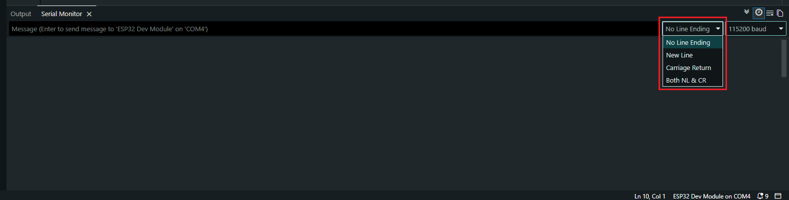 Do not select line ending