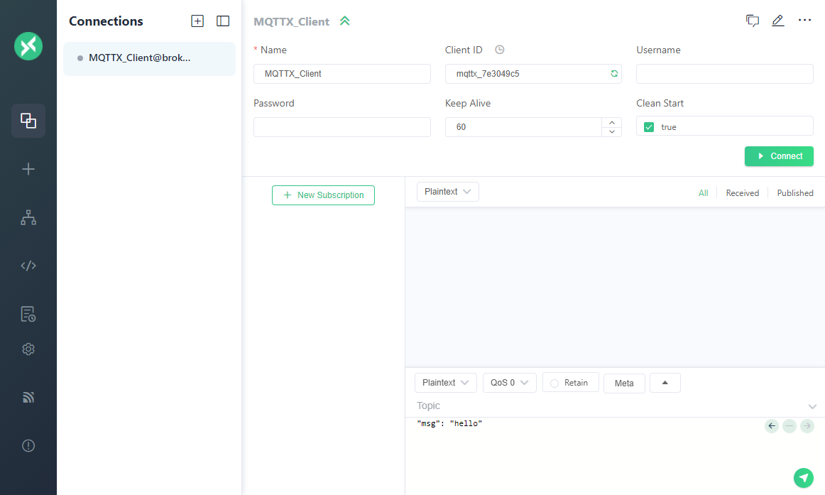 MQTTX Interface Overview